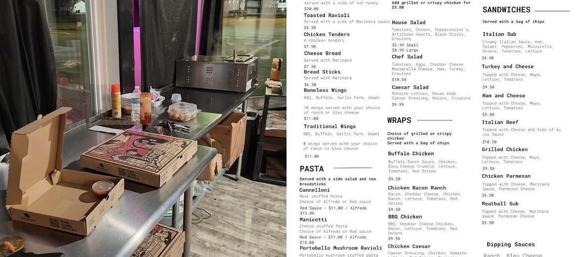 Carns Pizza Menu