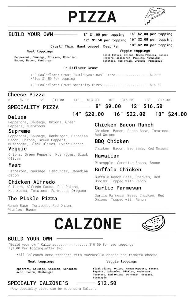 Carns Pizza Menu image 2